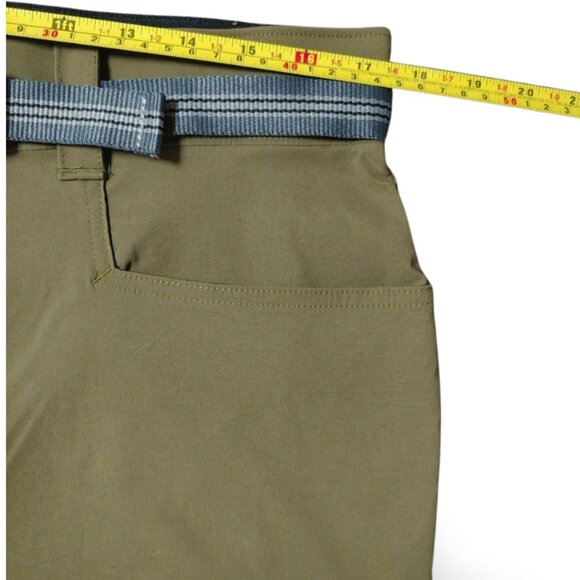 Orvis Mens Flat Front Comfort Waist Belt Lightweight Olive Green Cargo Shorts 34 - Picture 12 of 16